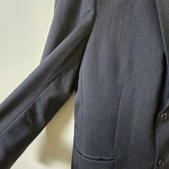 John Varvatos USA Blazer/Sport Coat Gray Black Wool 44L 2 Button as is - Picture 2 of 8